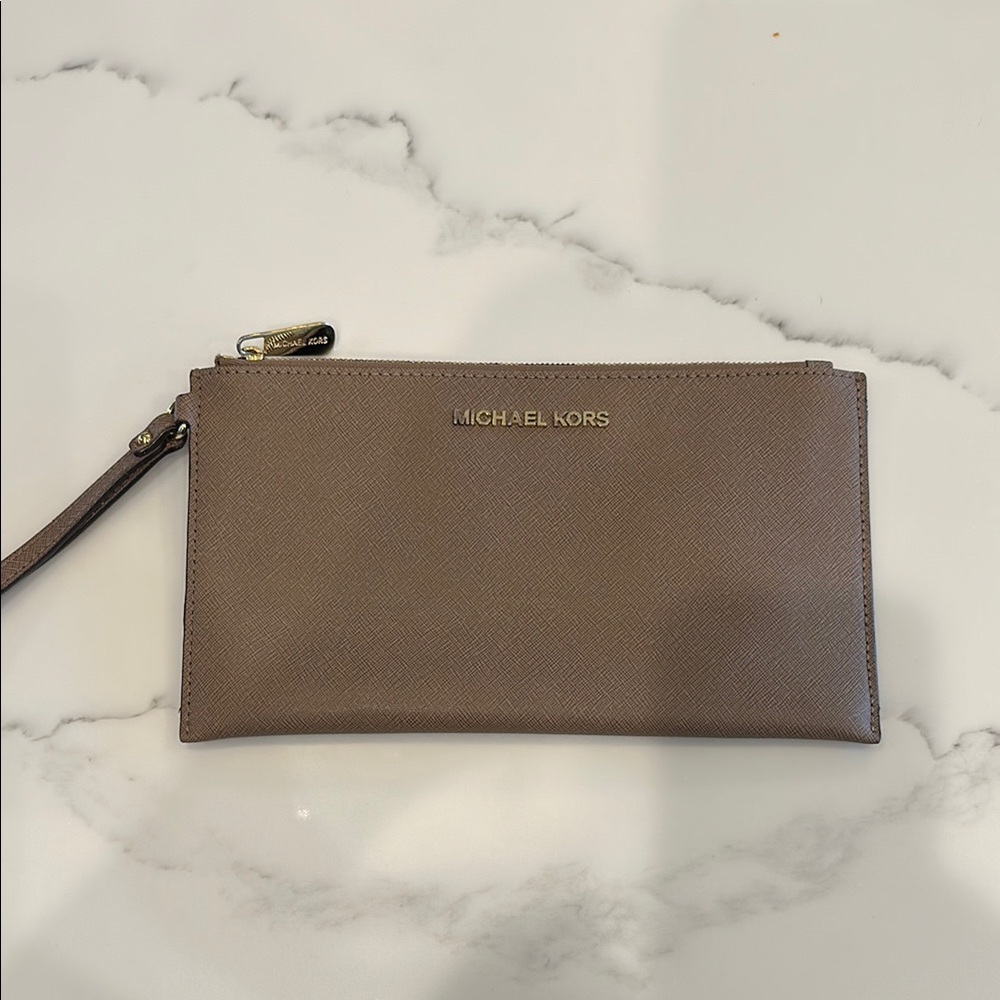 Michael Kors Taupe Wristlet